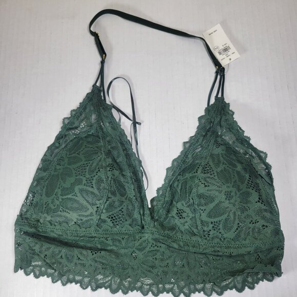 2 Aeries Women Green Floral Lace & Ribbed Bralettes Size Large - Picture 2 of 16